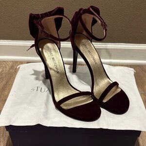 Stuart Weitzman Burgundy Velvet Heels